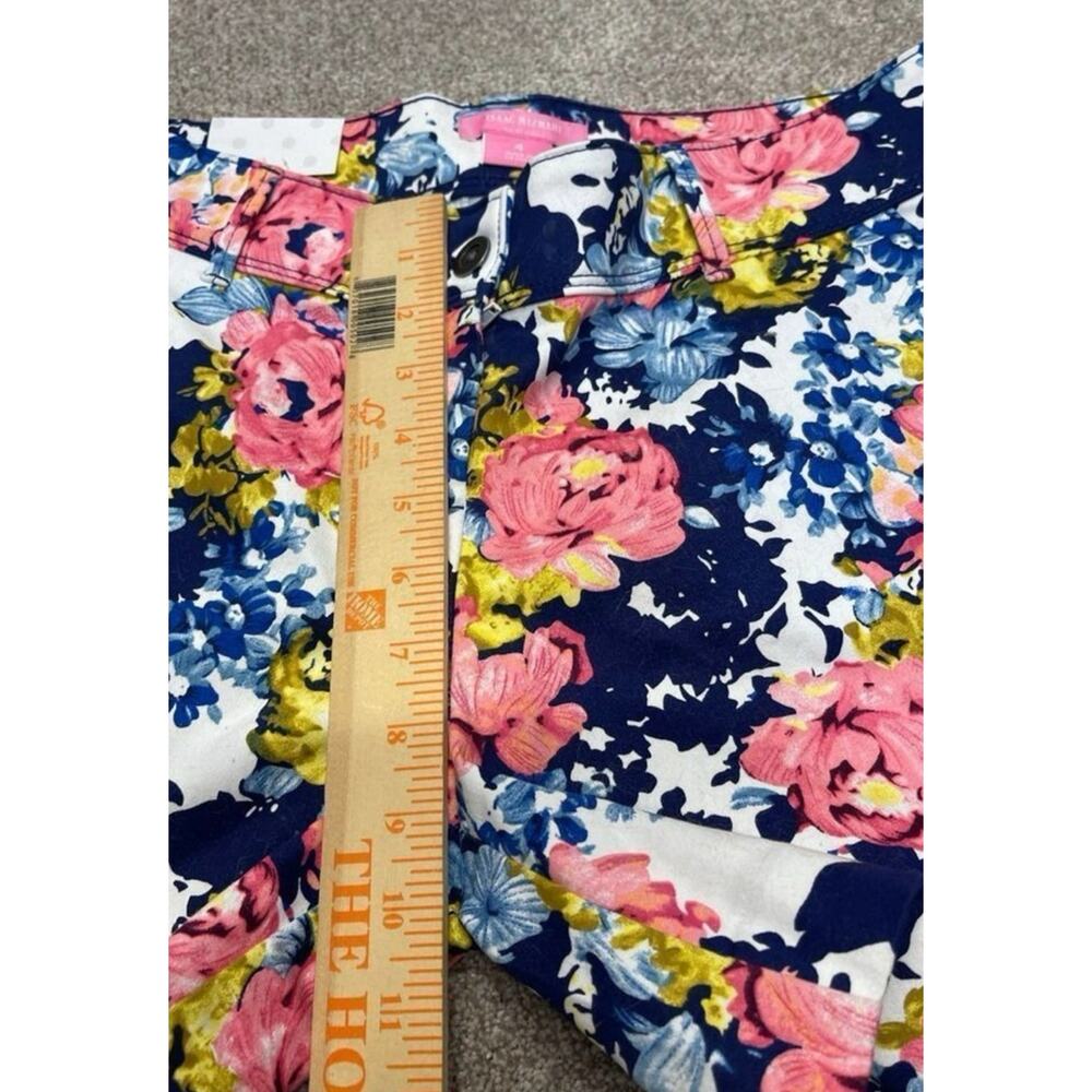 NWT Summer Coastal Floral Isaac Mizrahi Five-Pocket Shorts Sz 4 Navy Multicolor - Picture 8 of 13